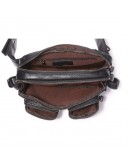 Фотография Черная кожаная мужская сумка на пояс 77352A