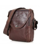 Фотография Мужская коричневая кожаная плечевая сумка 77354