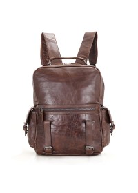 Мужской кожаный рюкзак коричневого цвета 77355C