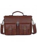 Фотография Мужской кожаный портфель, красивый коричневый цвет 77376B