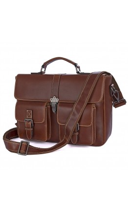 Мужской кожаный портфель, красивый коричневый цвет 77376B