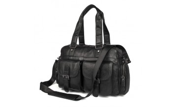 Вместительная кожаная мужская стильная сумка 77381 