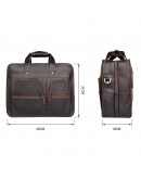 Фотография Темно-коричневый вместительный кожаный мужской портфель 77387R-1