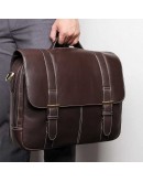Фотография Мужская кожаная деловая сумка для ноутбука 77396Q