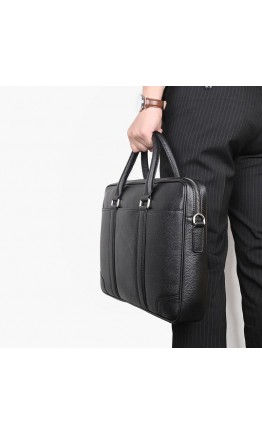 Черная мужская деловая кожаная сумка 77400A