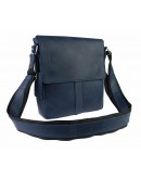 Фотография Кожаная синяя мужская небольшая сумка на плечо 77425-SKE