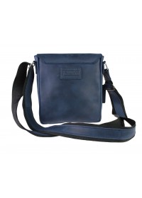 Кожаная синяя мужская небольшая сумка на плечо 77425-SKE