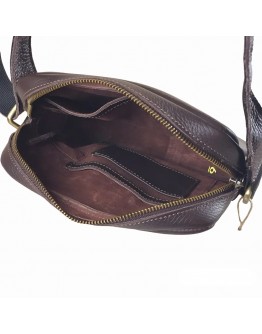 Кожаная коричневая мужская сумка на плечо 7760009-SGE