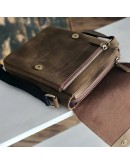Фотография Оливковая кожаная мужская плечевая сумка 77731-SGE
