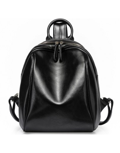 Фотография Женский кожаный рюкзак, черный 77892 black