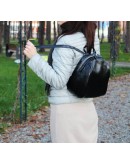 Фотография Женский кожаный рюкзак, черный 77892 black