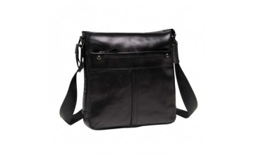 Мужской черный кожаный мессенджер на плечо 78030A