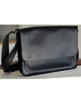 Черная кожаная винтажная сумка на плечо формата А4 5588960-SGE