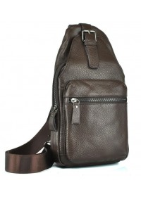 Коричневый кожаный мужской рюкзак слинг 78809C