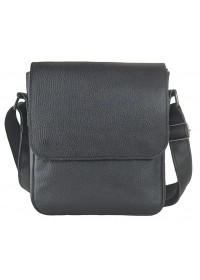 Кожаная черная мужская сумка на плечо с клапаном 78810081-SGE
