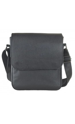 Кожаная черная мужская сумка на плечо с клапаном 78810081-SGE