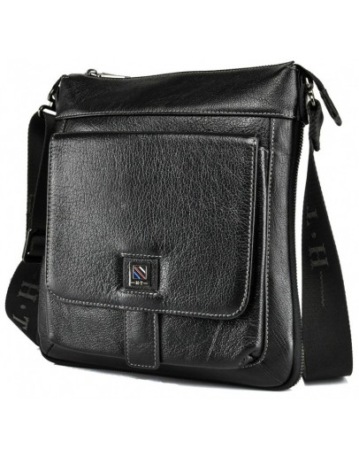 Фотография Кожаная мужская сумка через плечо 7882-3 BLACK
