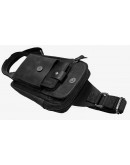 Фотография Черный мужской кожаный слинг с накладным карманом 7888291-SKE