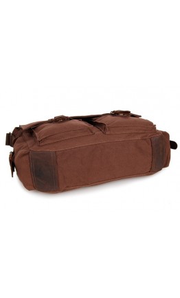 Мужская сумка для ноутбука, тканевая коричневая 79005C