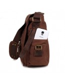 Фотография Мужская сумка для ноутбука, тканевая коричневая 79005C