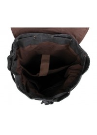 Черный рюкзак из прочной ткани с кожаными элементами 79026a