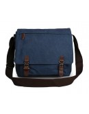 Фотография Мужская синяя тканевая сумка на плечо 79027k