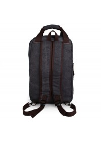 Мужской рюкзак тканевый, с коричневыми вставками 79028A
