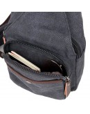 Фотография Черная практичная сумка мужская рюкзак из ткани 79033A