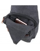 Фотография Черная практичная сумка мужская рюкзак из ткани 79033A