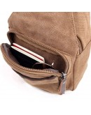 Фотография Коричневая практичная сумка мужская рюкзак из ткани 79033C