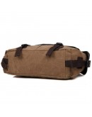 Фотография Мужская тканевая сумка на плечо коричневая 79035c