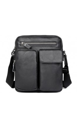 Черная кожаная сумка мужская - барсетка 79812-1A