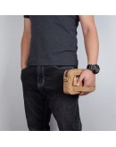 Фотография Кожаная винтажная мужская барсетка - нессер 7C016B
