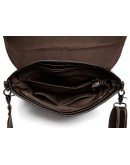 Фотография Чёрная кожаная мужская плечевая сумка 8007-1A