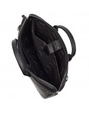 Фотография Кожаный черный мужской портфель, сумка для ноутбука DESISAN 803-101