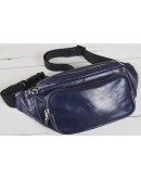 Фотография Кожаная синяя удобная сумка на пояс - бананка 8032731-SGE