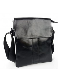 Черная сумка кожаная на плечо Tiding Bag 8678A
