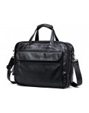 Фотография Вместительная мужская черная кожаная сумкаTiding Bag 8712A