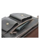 Фотография Классическая большая кожаная сумка на плечо коричневая 78737