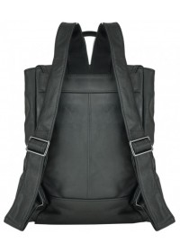 Черный кожаный мужской брутальный рюкзак 8760A