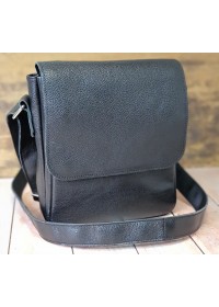 Кожаная мужская сумка на плечо черная 8811219-SGE