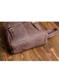 Стильный коричневый мужской кожаный рюкзак t8877-1