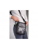 Фотография Мужская черная кожаная сумка на плечо Tiding Bag 8912A