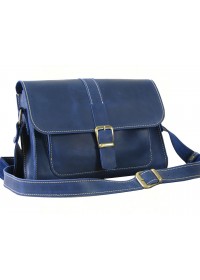 Женская синяя кожаная сумка на плечо 89943-SGE