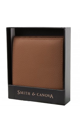 Коричневый кожаный кошелек Smith & Canova 90013 (Tan)