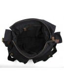 Фотография Очень вместительная черная мужская сумка из ткани и кожи 79005A-2
