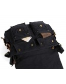 Фотография Очень вместительная черная мужская сумка из ткани и кожи 79005A-2