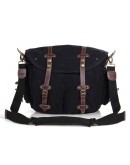 Фотография Большая сумка мужская на плечо, черный цвет 9006A