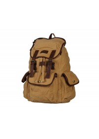 Тканевый мужской рюкзак, кожаные вставки 9007b