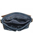 Фотография Стильный портфель ткань и кожа модного синего цвета 79013k